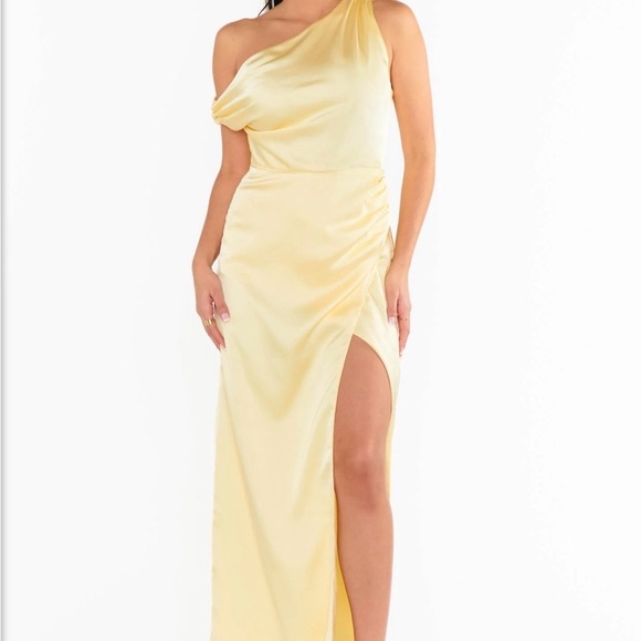 Show Me Your MuMu Dresses & Skirts - Show Me Your MuMu Jodie Dress Pale Yellow Satin